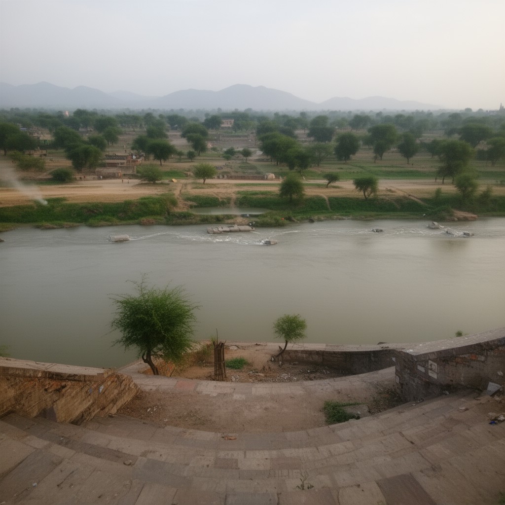 AI-generated illustration of Five Rivers of Punjab