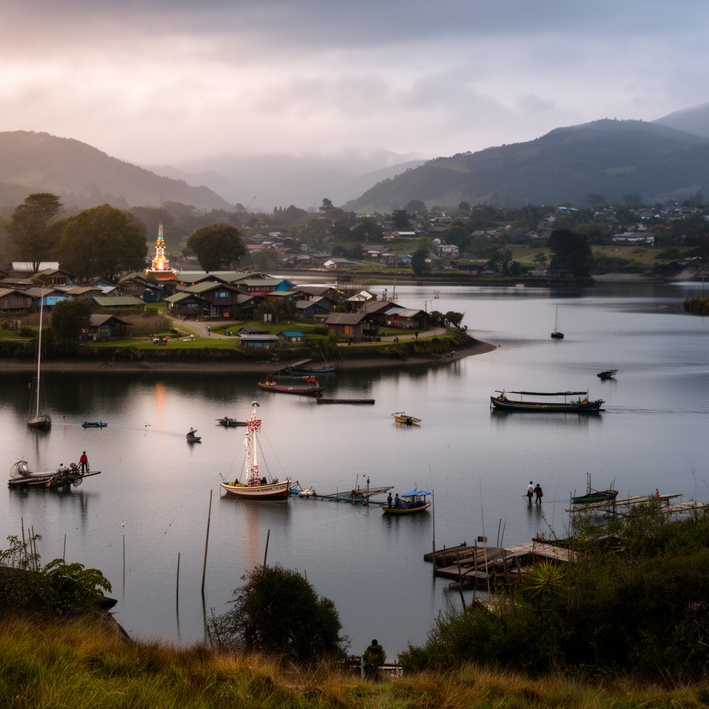 AI-generated illustration of Chiloé Archipelago