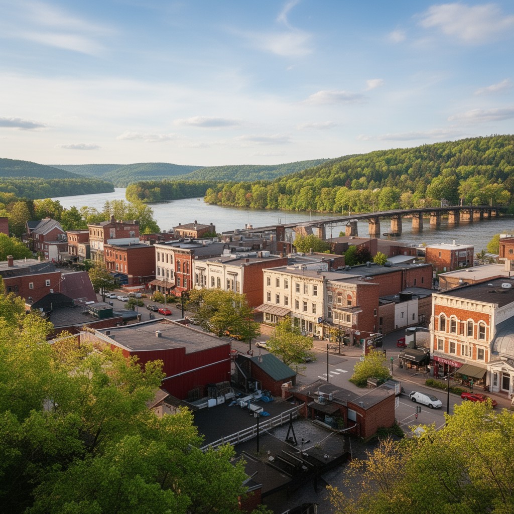 AI-generated illustration of Skowhegan, Maine