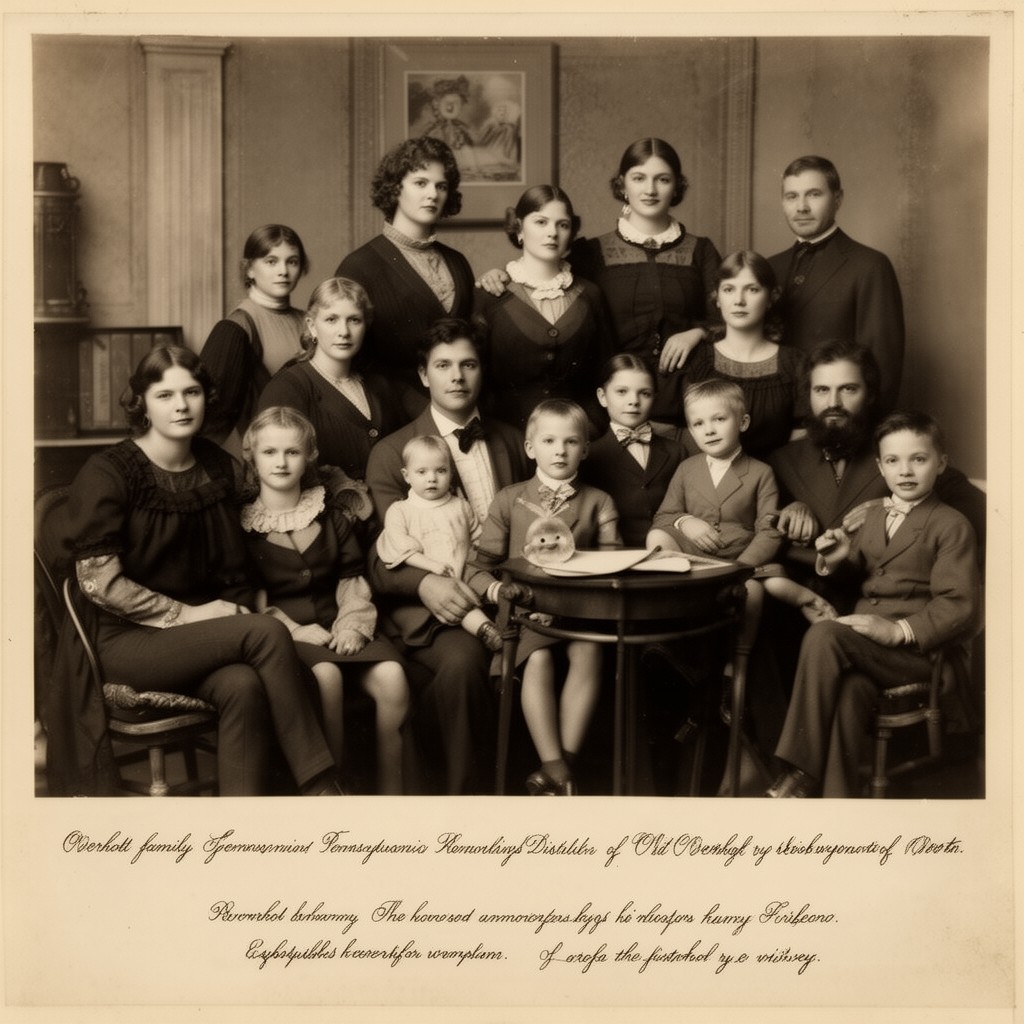 AI-generated illustration of Overholt family