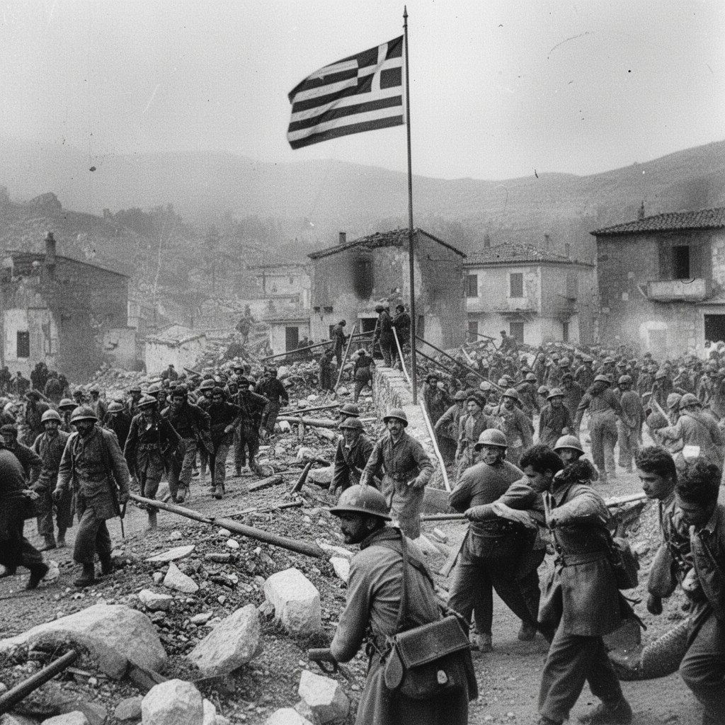 AI-generated illustration of Greek Civil War