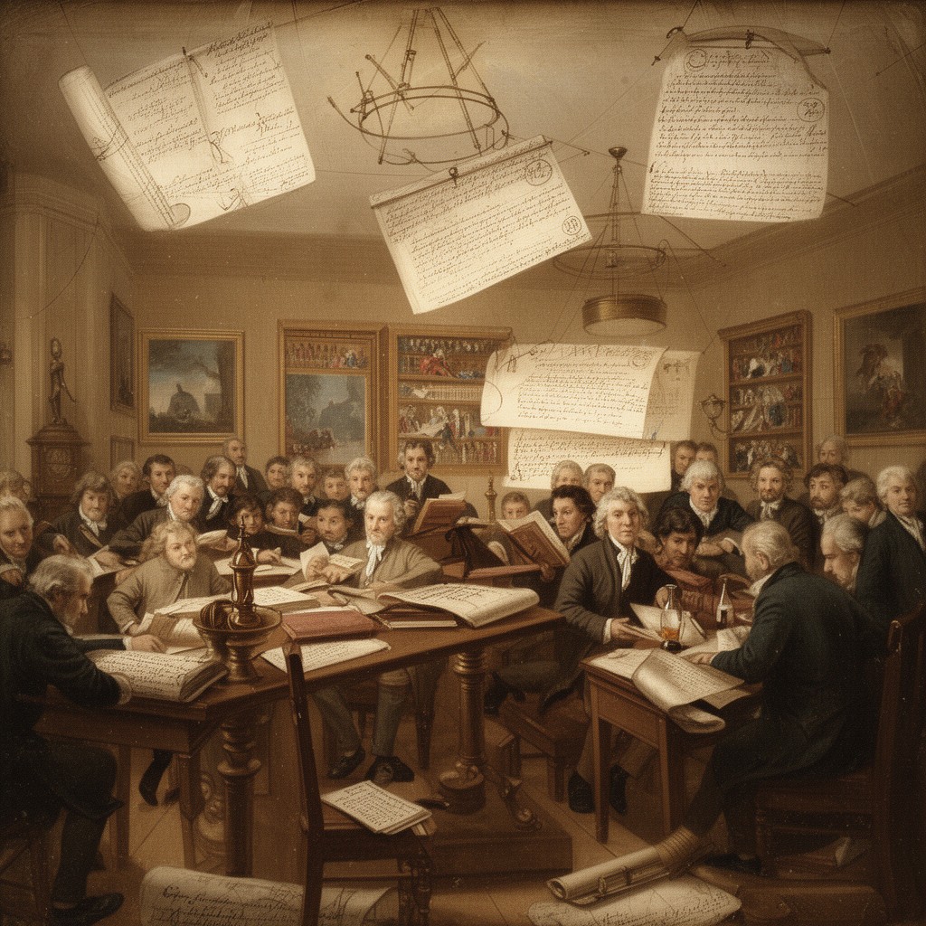 AI-generated illustration of American colonial assemblies