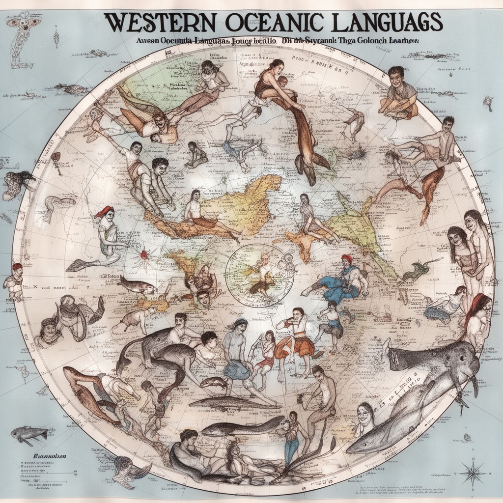 AI-generated illustration of Western Oceanic languages