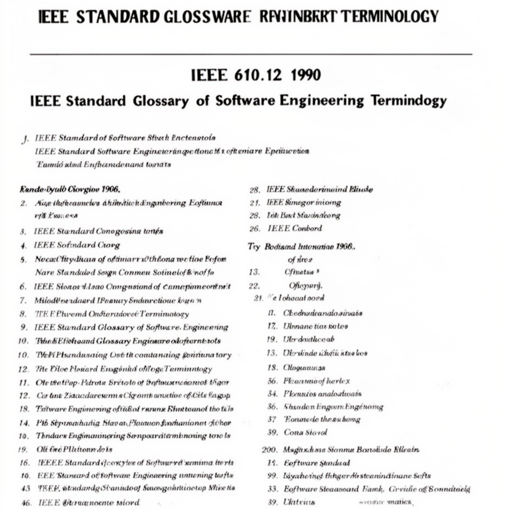 AI-generated illustration of IEEE 610.12-1990 (IEEE Standard Glossary of Software Engineering Terminology)