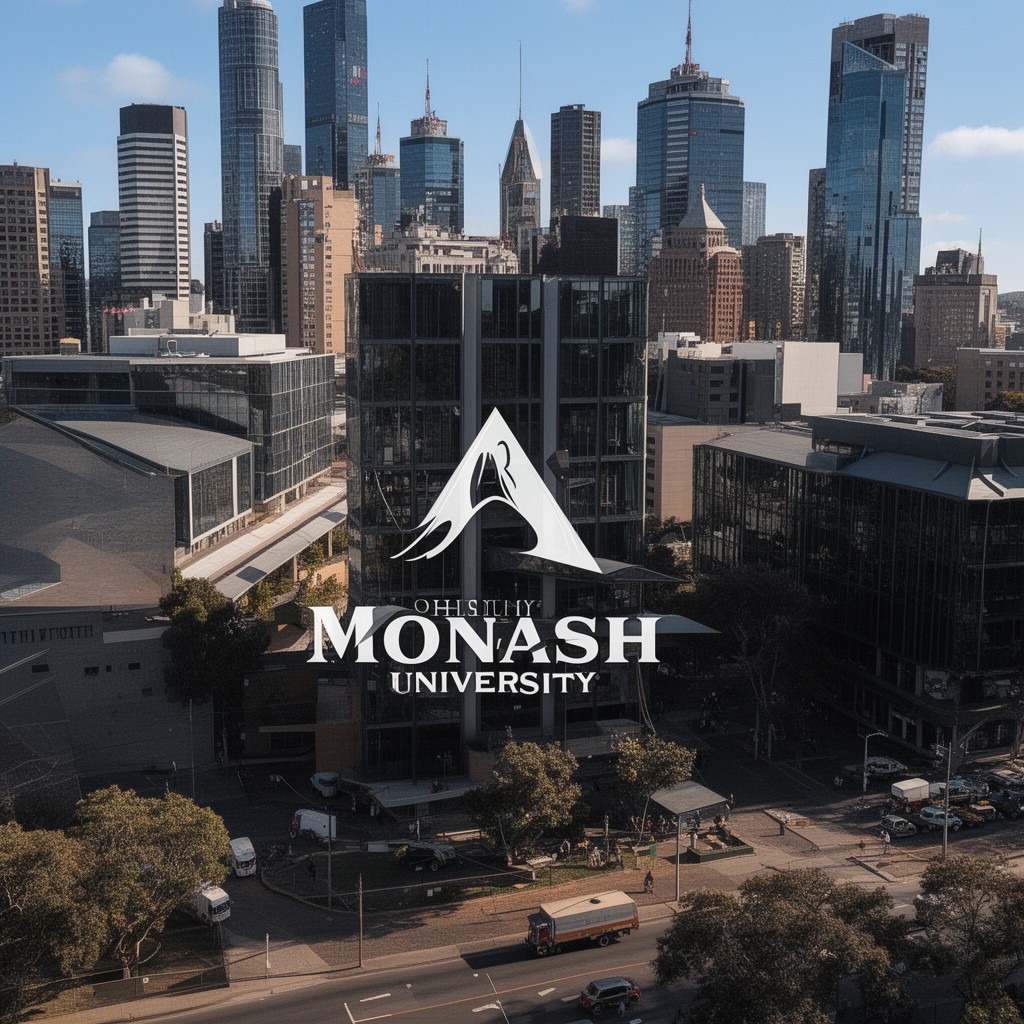 AI-generated illustration of Monash University (city campuses)