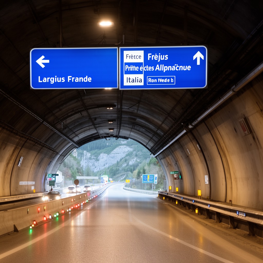 AI-generated illustration of Fréjus Road Tunnel