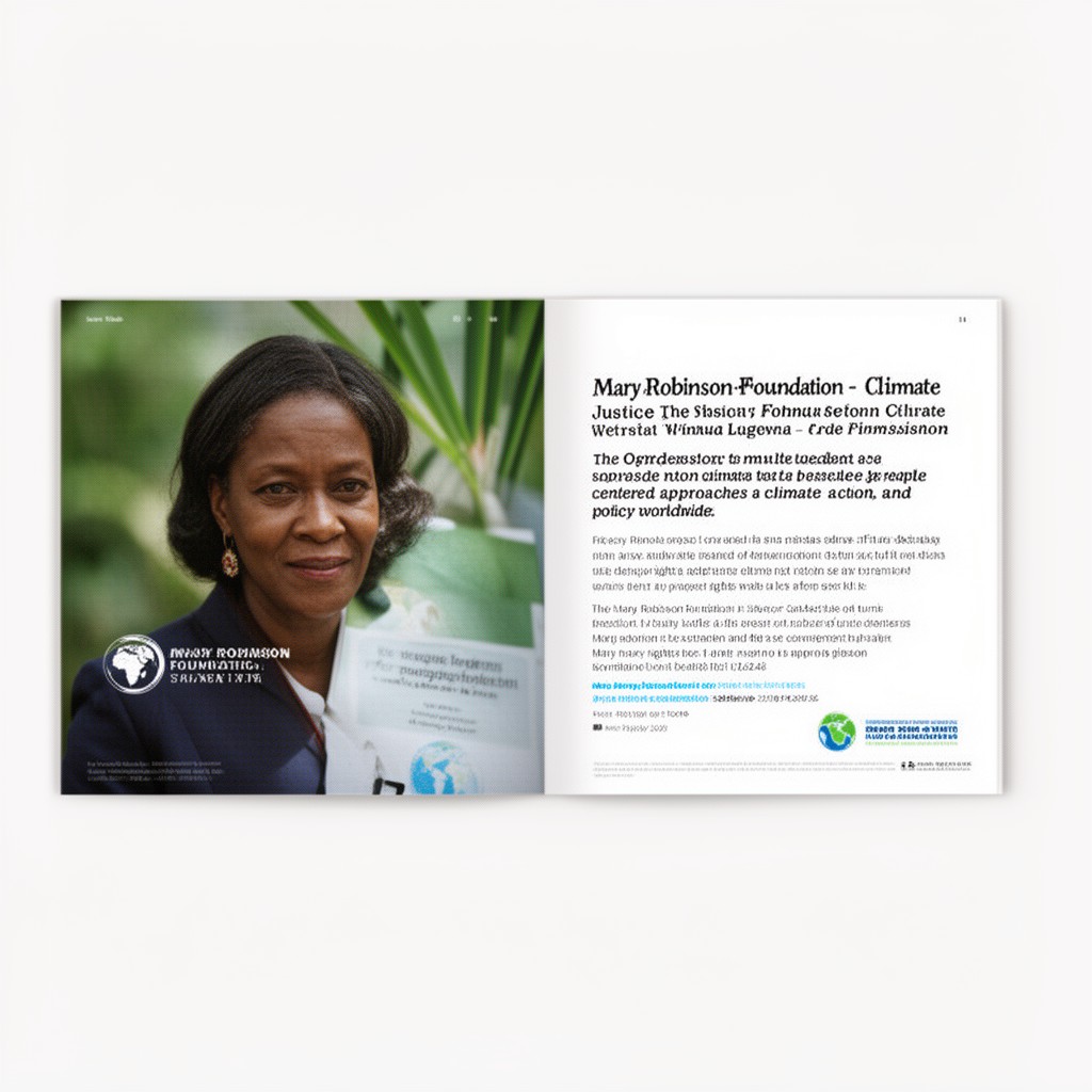 AI-generated illustration of Mary Robinson Foundation – Climate Justice