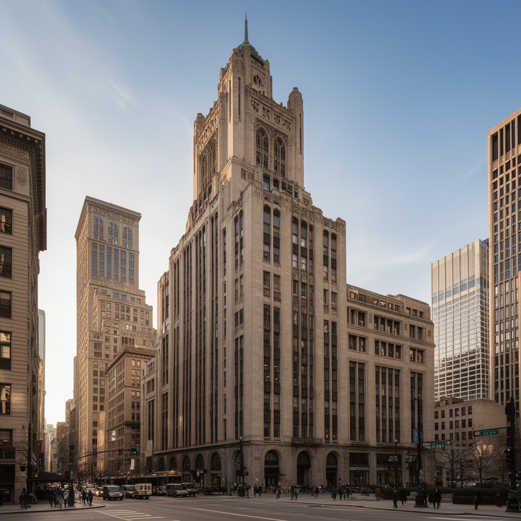 AI-generated illustration of Cook County Building