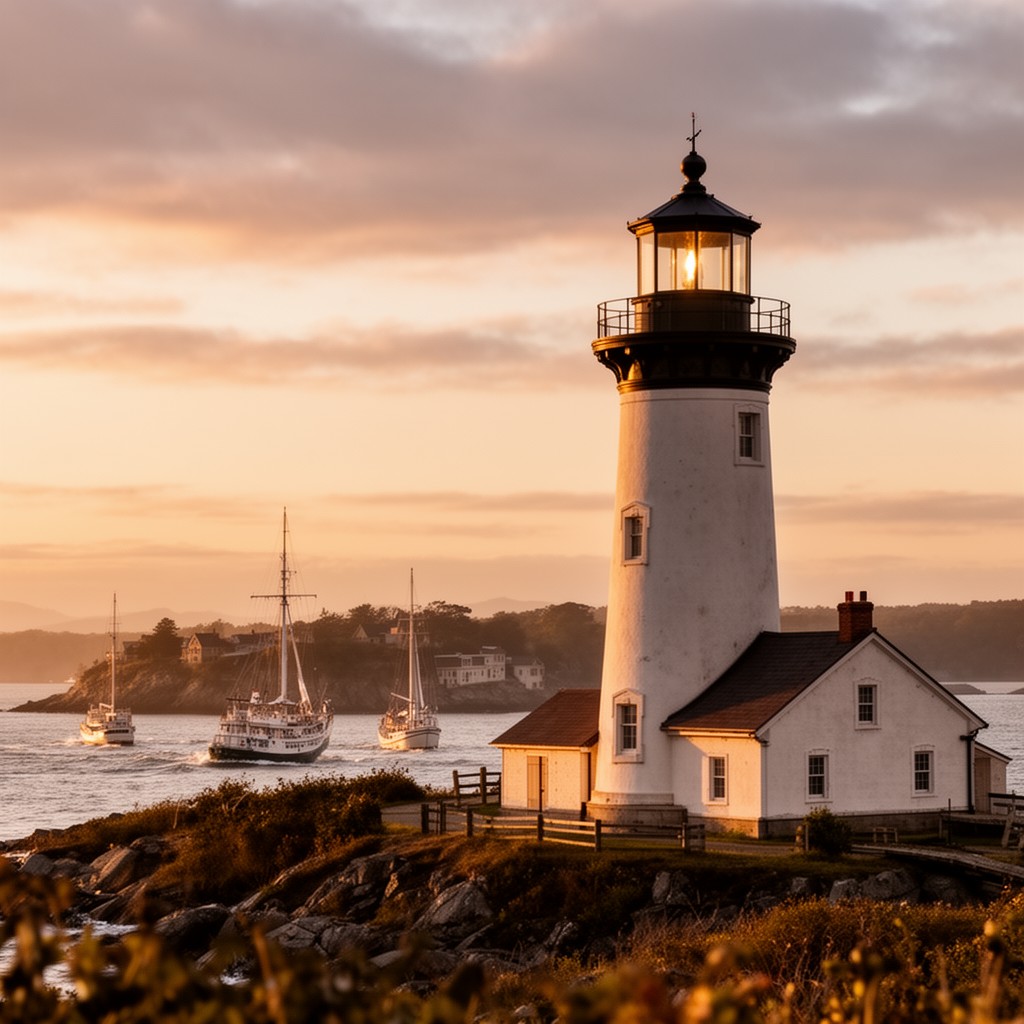 AI-generated illustration of Eastern Point Lighthouse