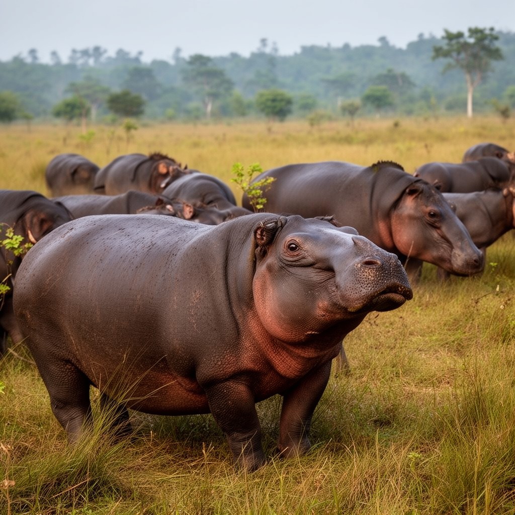 AI-generated illustration of Pobitora Wildlife Sanctuary