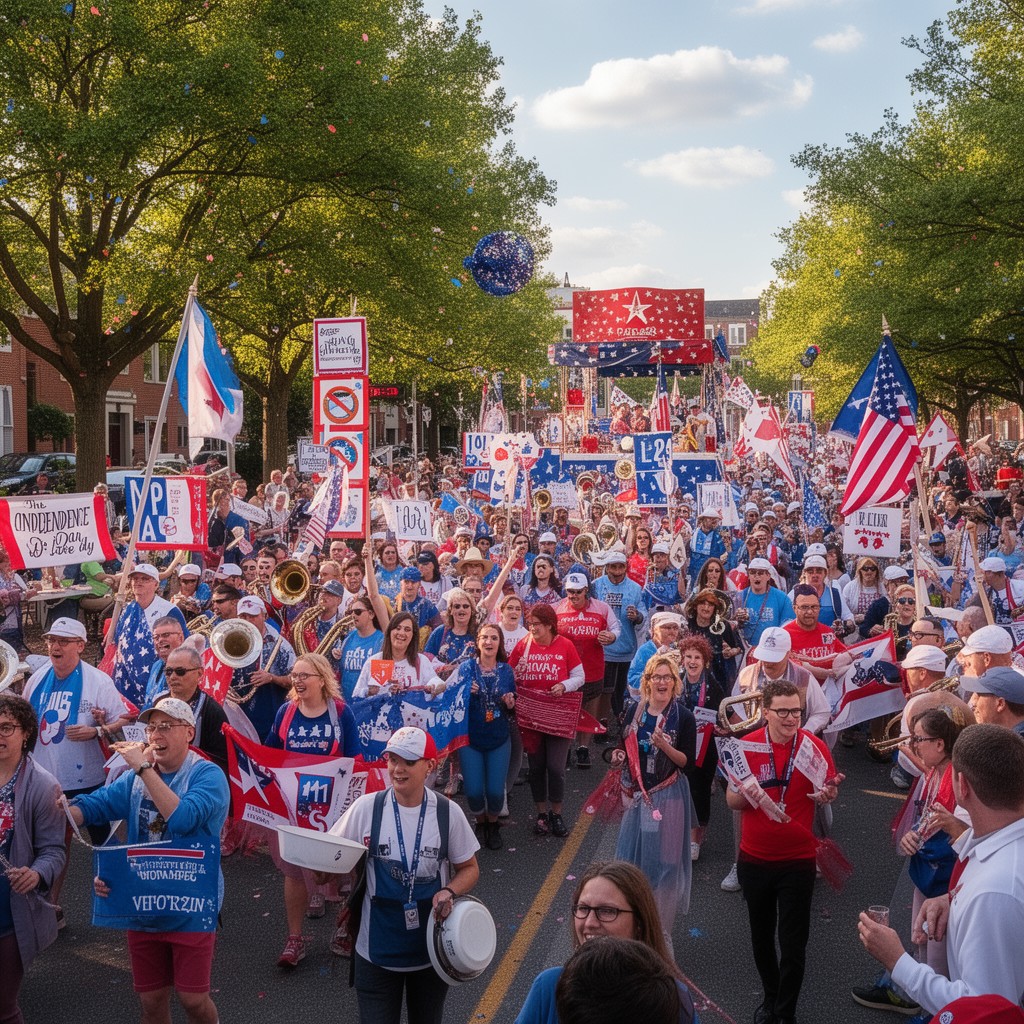 AI-generated illustration of Independence Day Parade