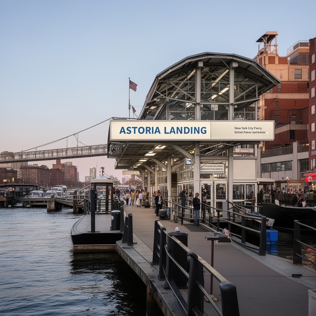 AI-generated illustration of Astoria Landing
