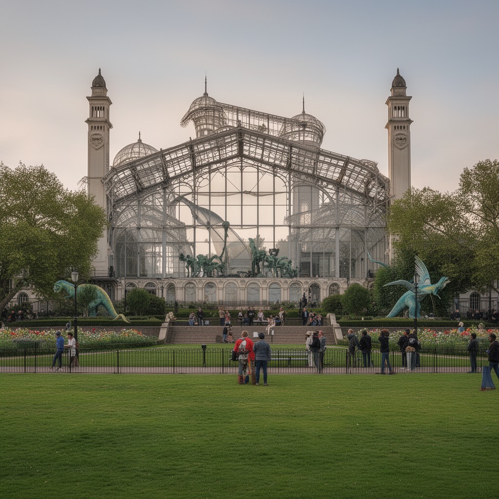 AI-generated illustration of Crystal Palace Park (part)