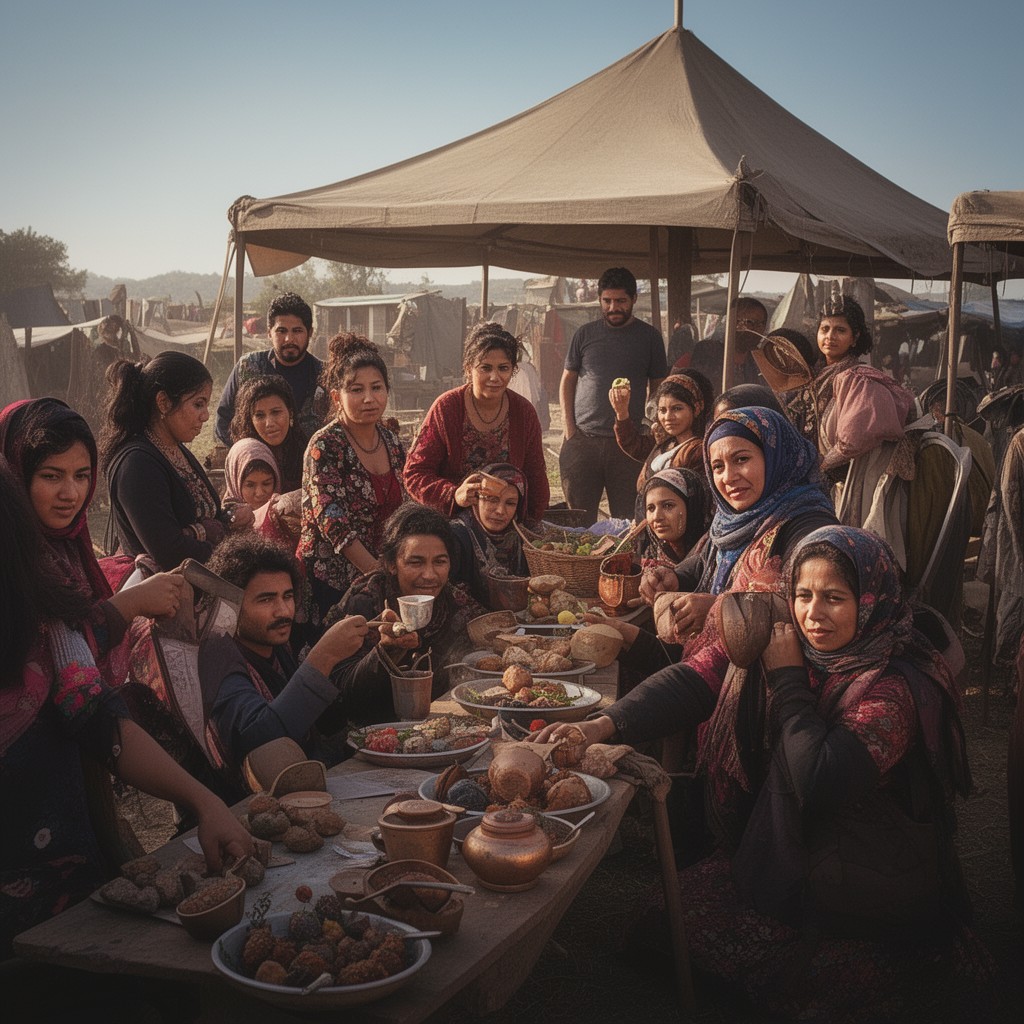 AI-generated illustration of Roma people