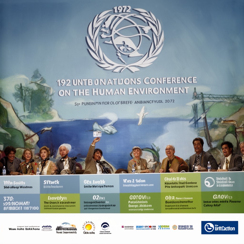 AI-generated illustration of 1972 United Nations Conference on the Human Environment in Stockholm