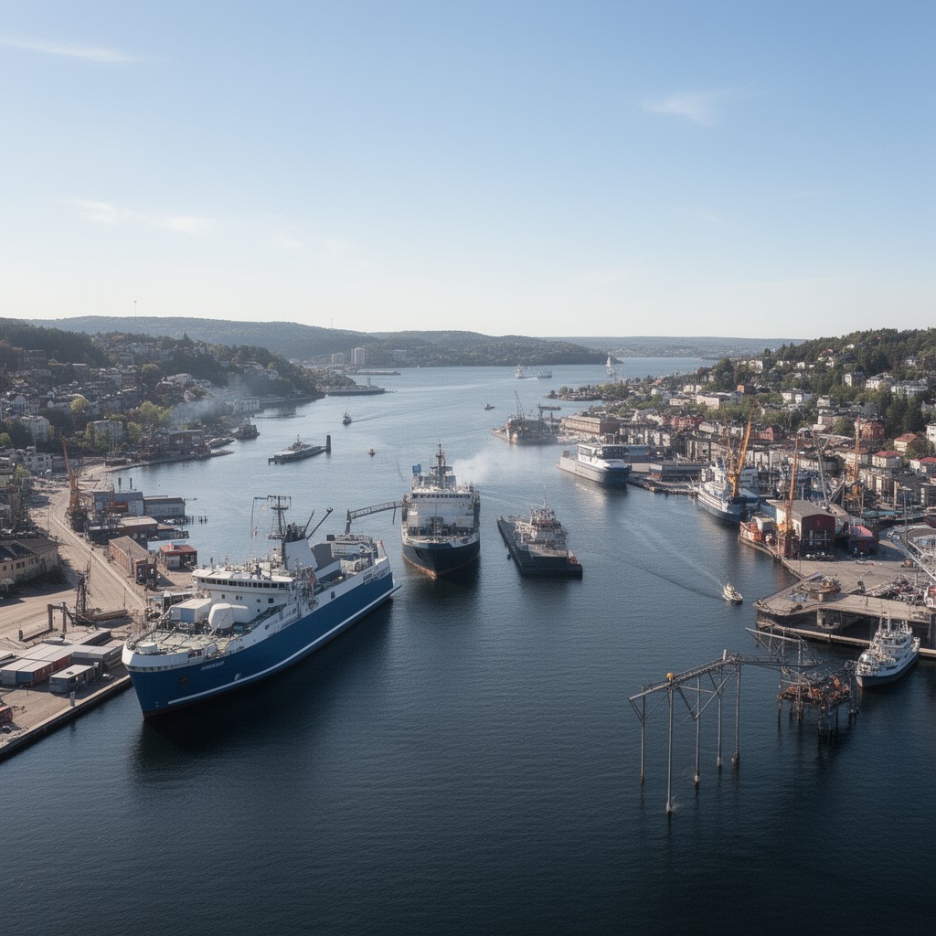 AI-generated illustration of Port of Halden