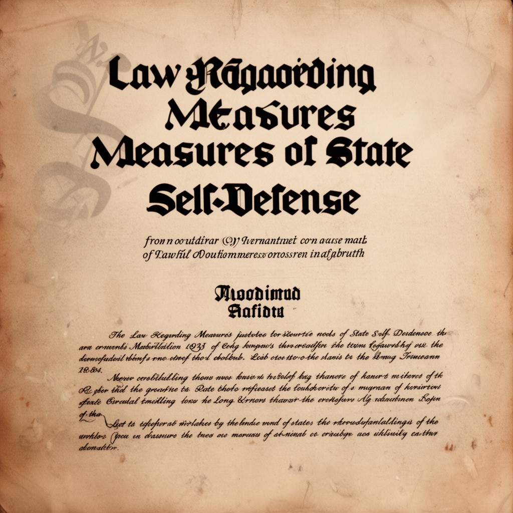 AI-generated illustration of Law Regarding Measures of State Self-Defense
