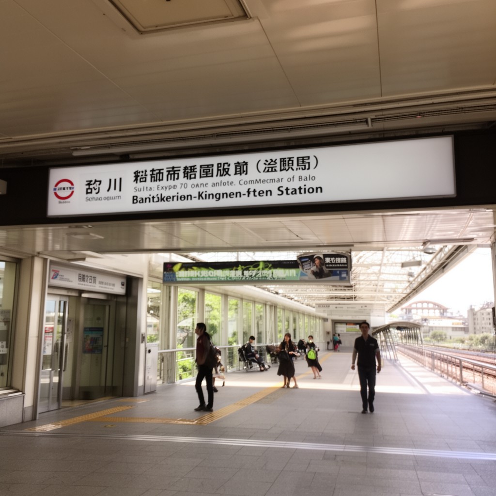 AI-generated illustration of Banpaku-kinen-koen Station