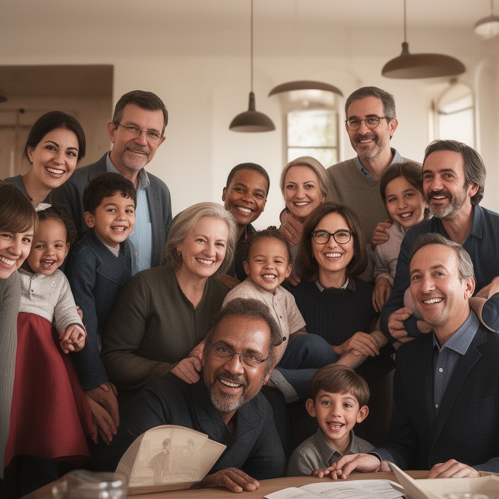 AI-generated illustration of Leventhal family