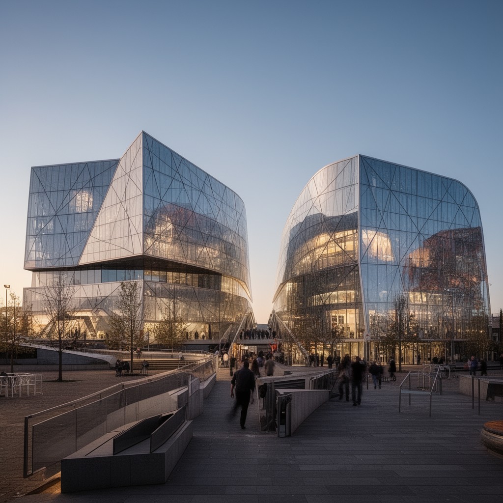 AI-generated illustration of Benthem Crouwel Architekten