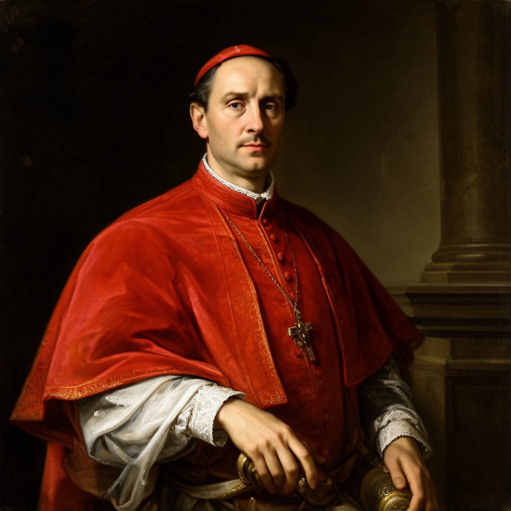 AI-generated illustration of Cardinal Francesco Maria del Monte