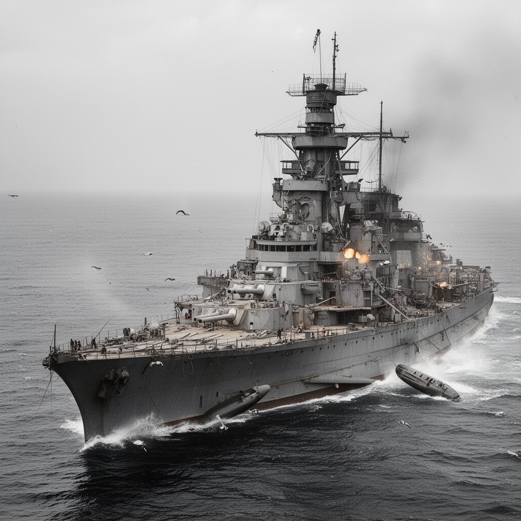AI-generated illustration of HMS Indefatigable