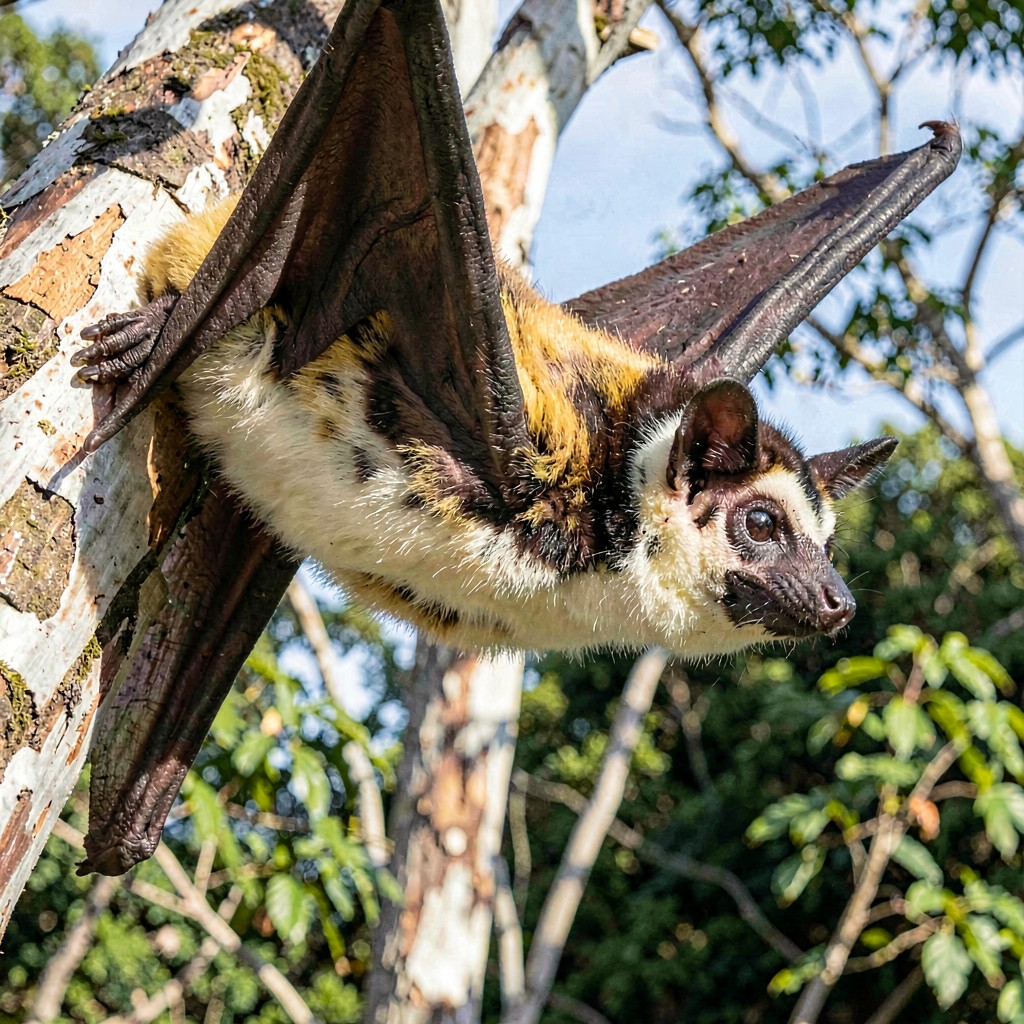 AI-generated illustration of spectacled flying fox