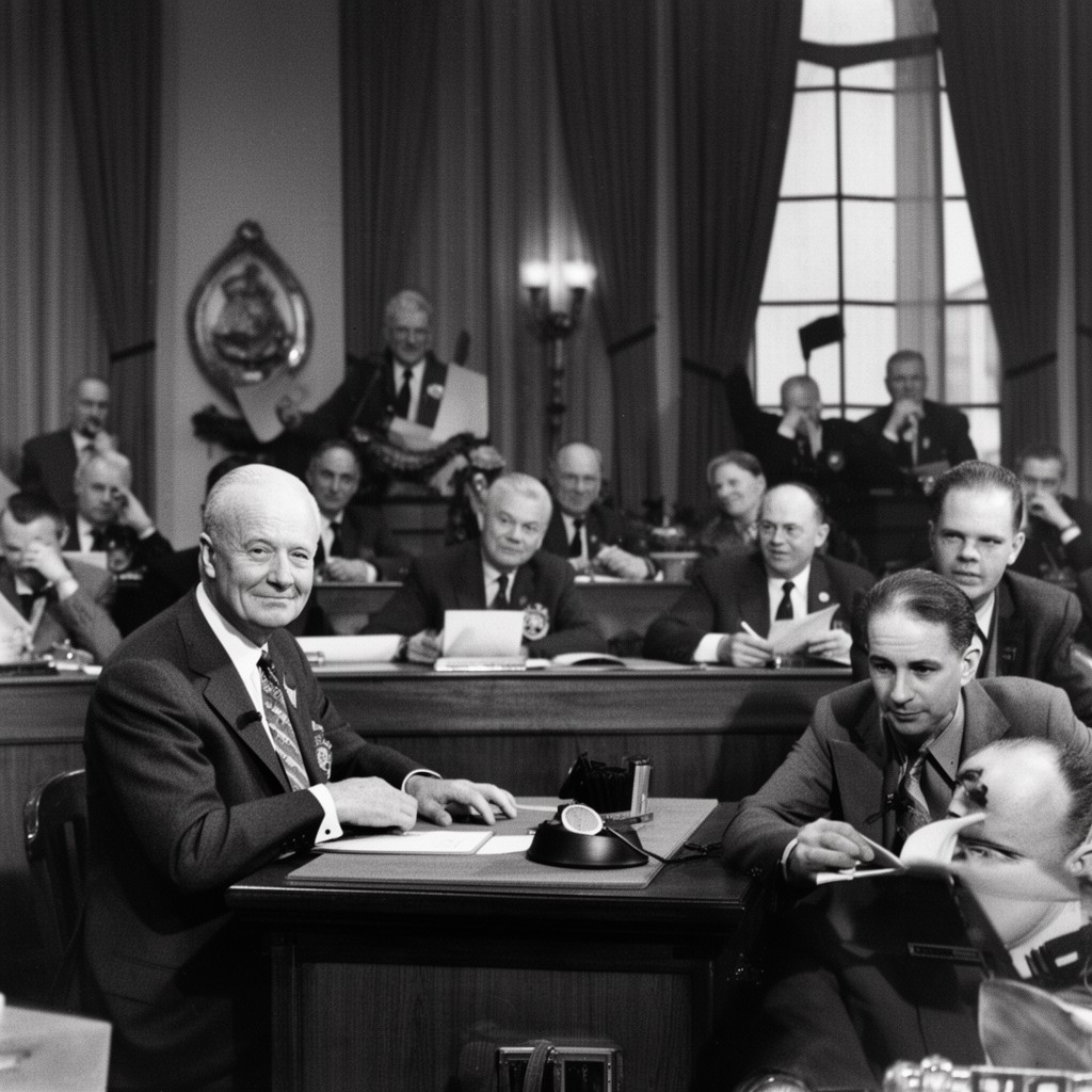 AI-generated illustration of Eisenhower's 1960 State of the Union Address
