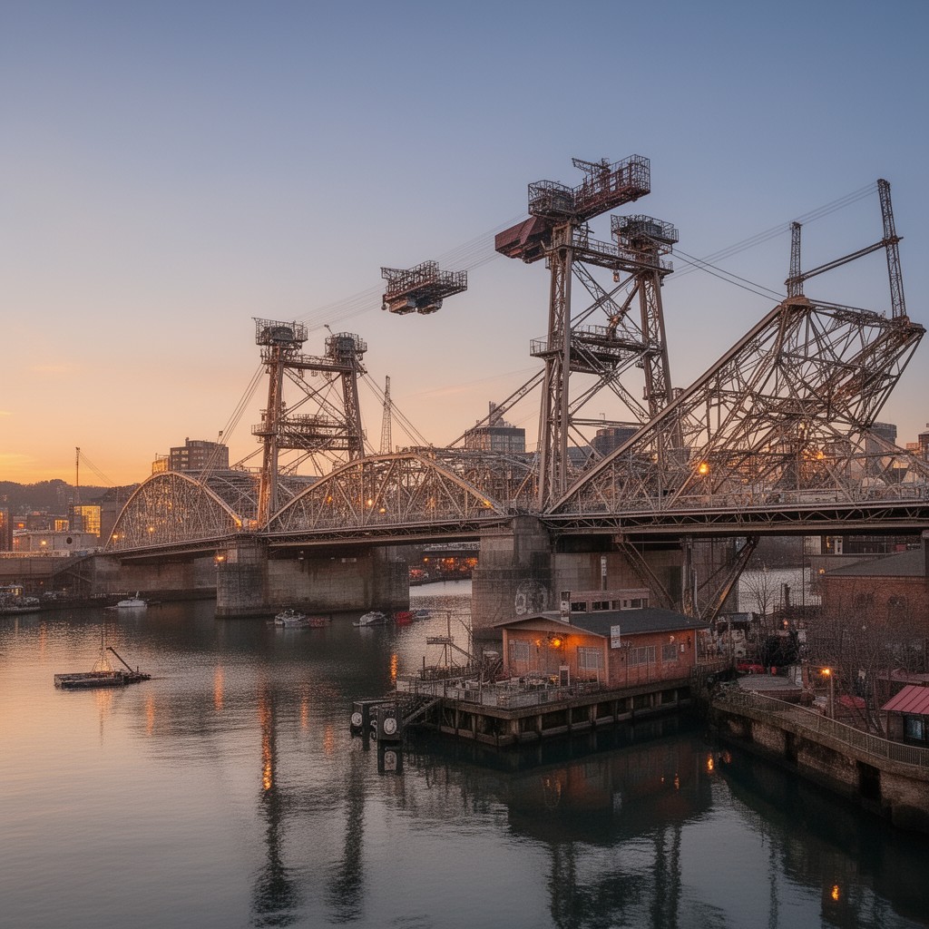 AI-generated illustration of Aerial Lift Bridge