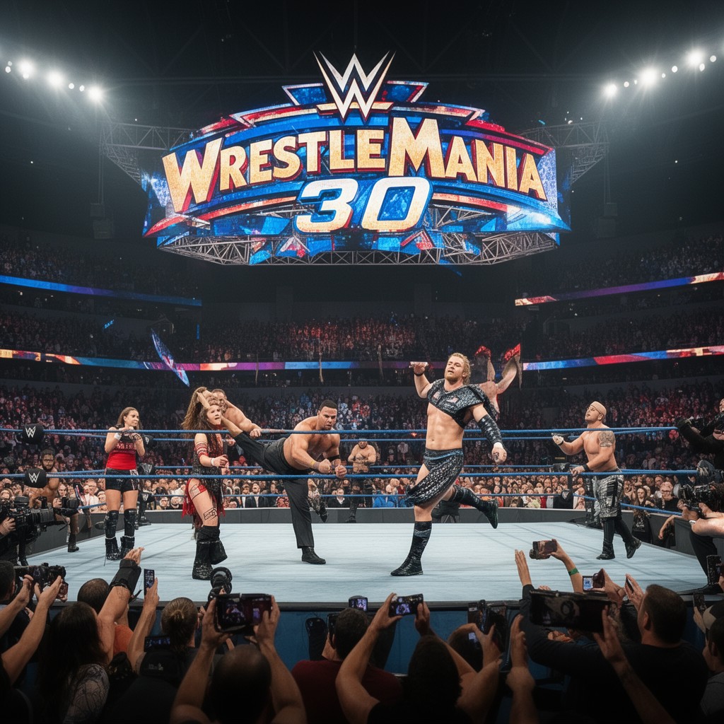 AI-generated illustration of WrestleMania 32