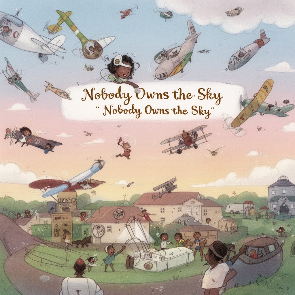 AI-generated illustration of Nobody Owns the Sky