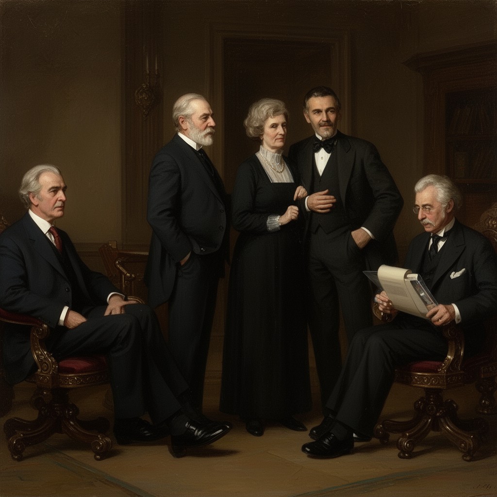 AI-generated illustration of Frick family members