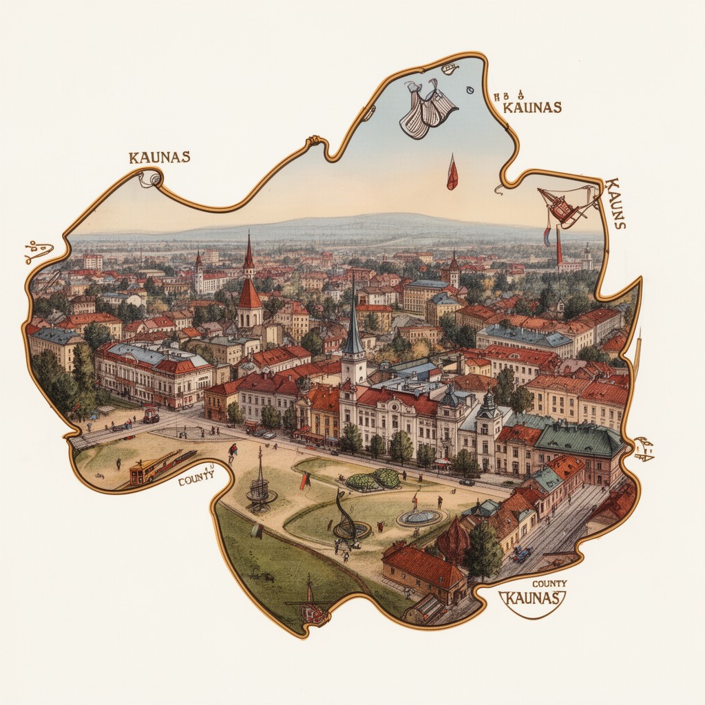 AI-generated illustration of Kaunas County