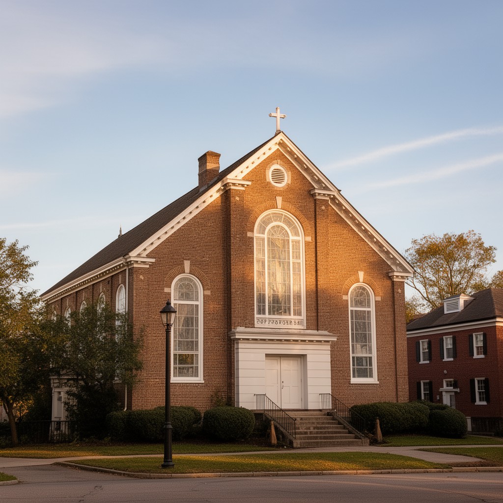 AI-generated illustration of Dutch Reformed Church (Newburgh, New York)