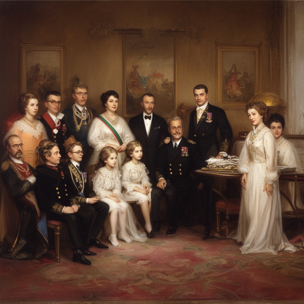 AI-generated illustration of Bulgarian royal family