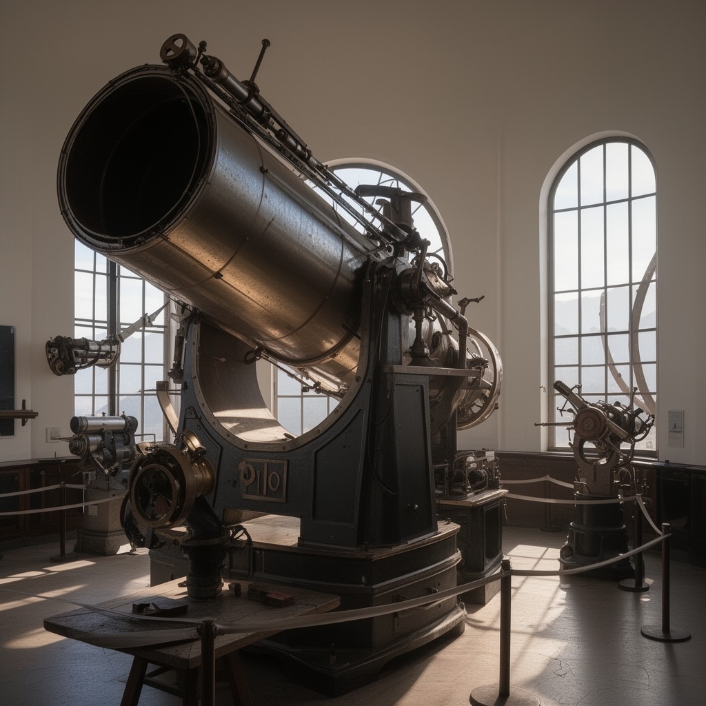 AI-generated illustration of 100-inch Hooker Telescope at Mount Wilson Observatory