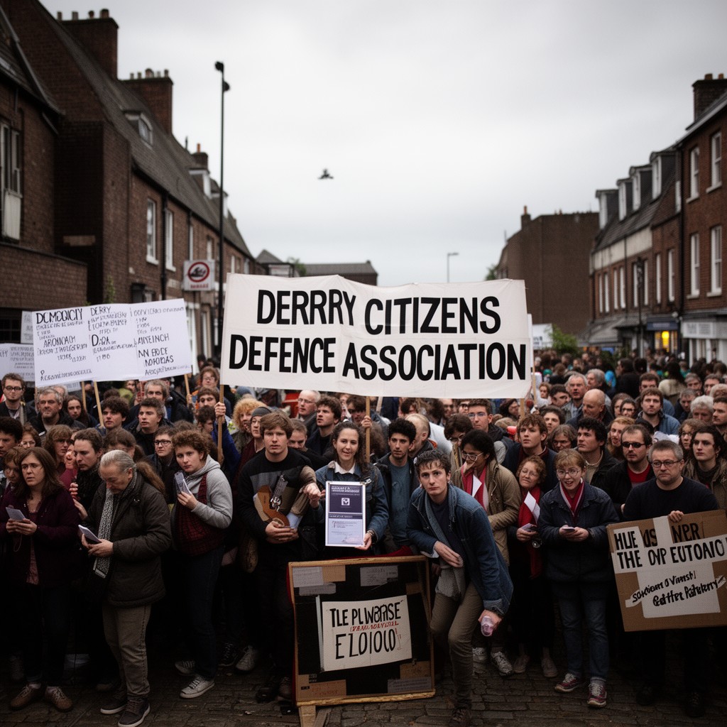 AI-generated illustration of Derry Citizens Defence Association