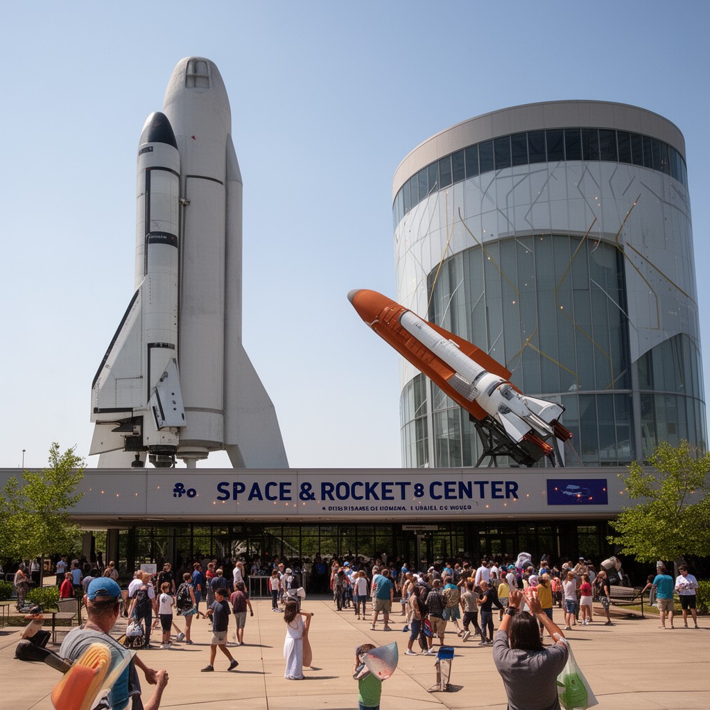 AI-generated illustration of U.S. Space & Rocket Center