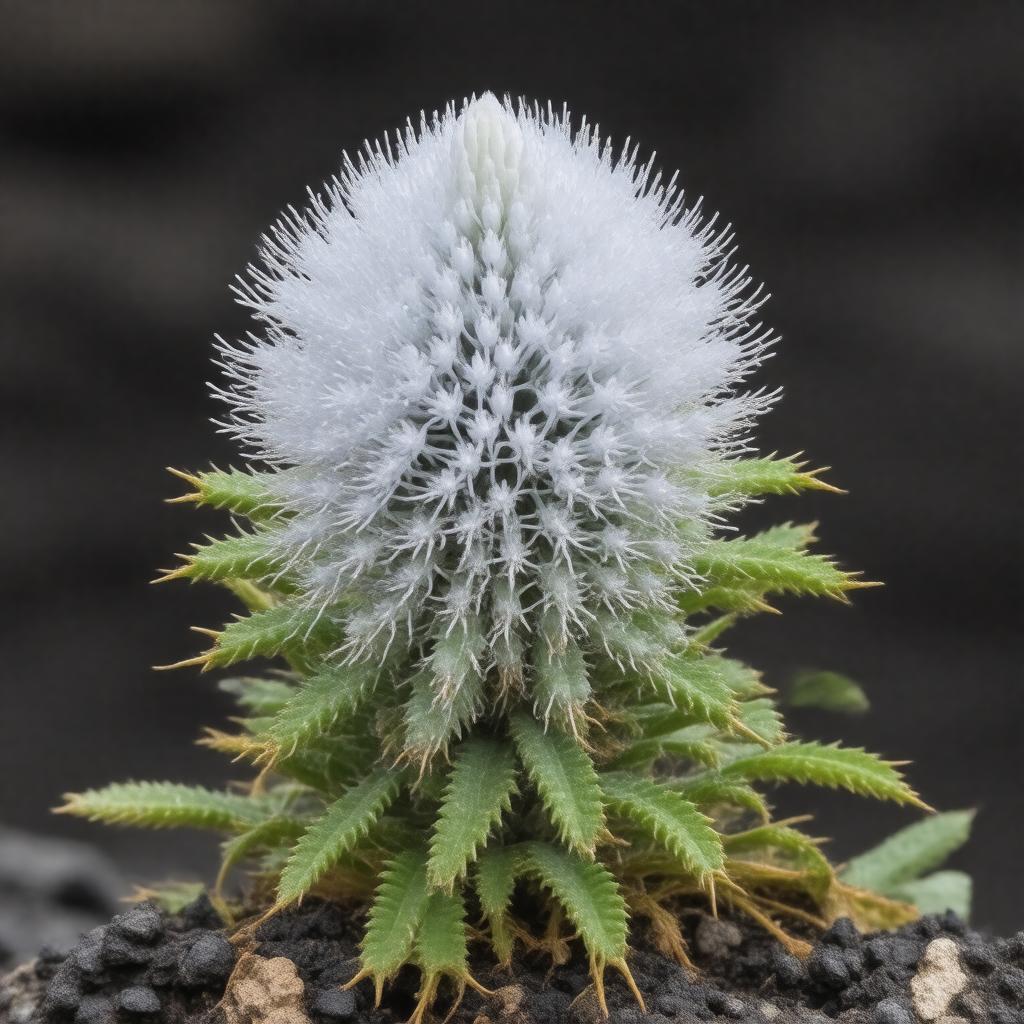 Click to view larger image AI-created image of ʻāhinahina (Hawaiian silversword)