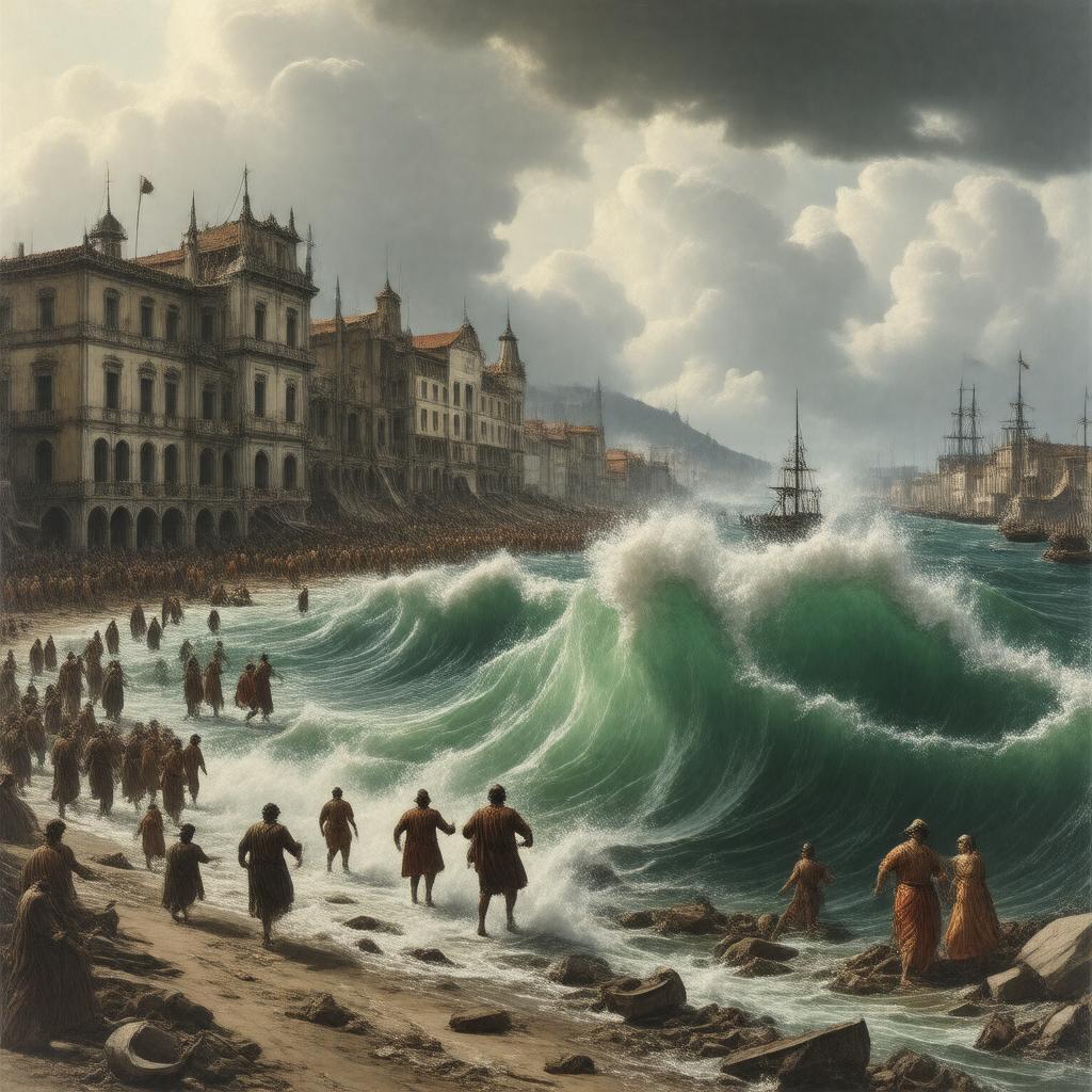 AI-created image of 1692 Port Royal earthquake