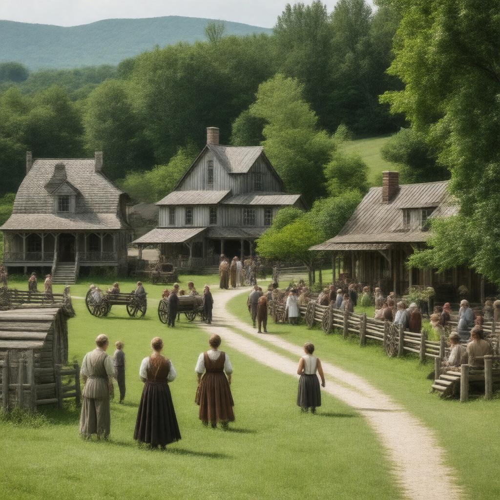 AI-created image of 1880s Ozark Mountain Village