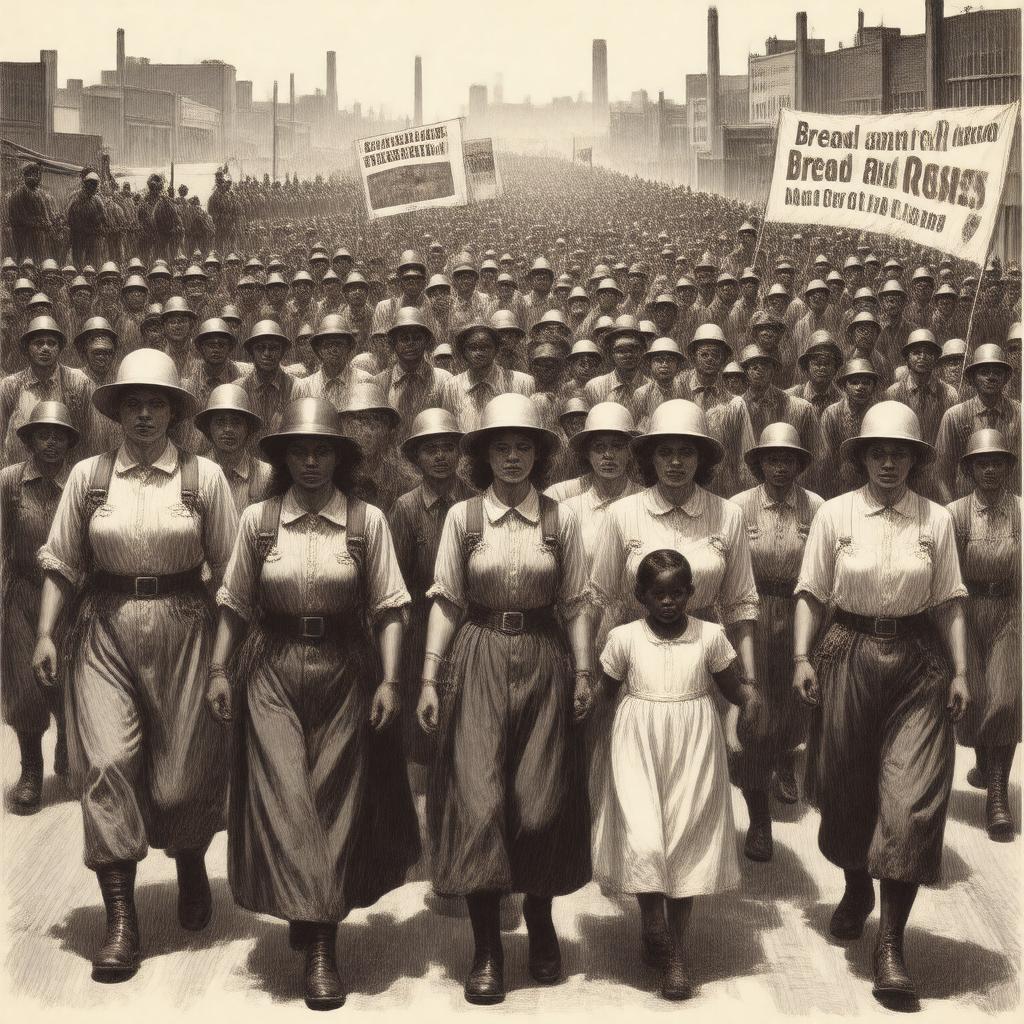 AI-created image of 1912 Bread and Roses Strike