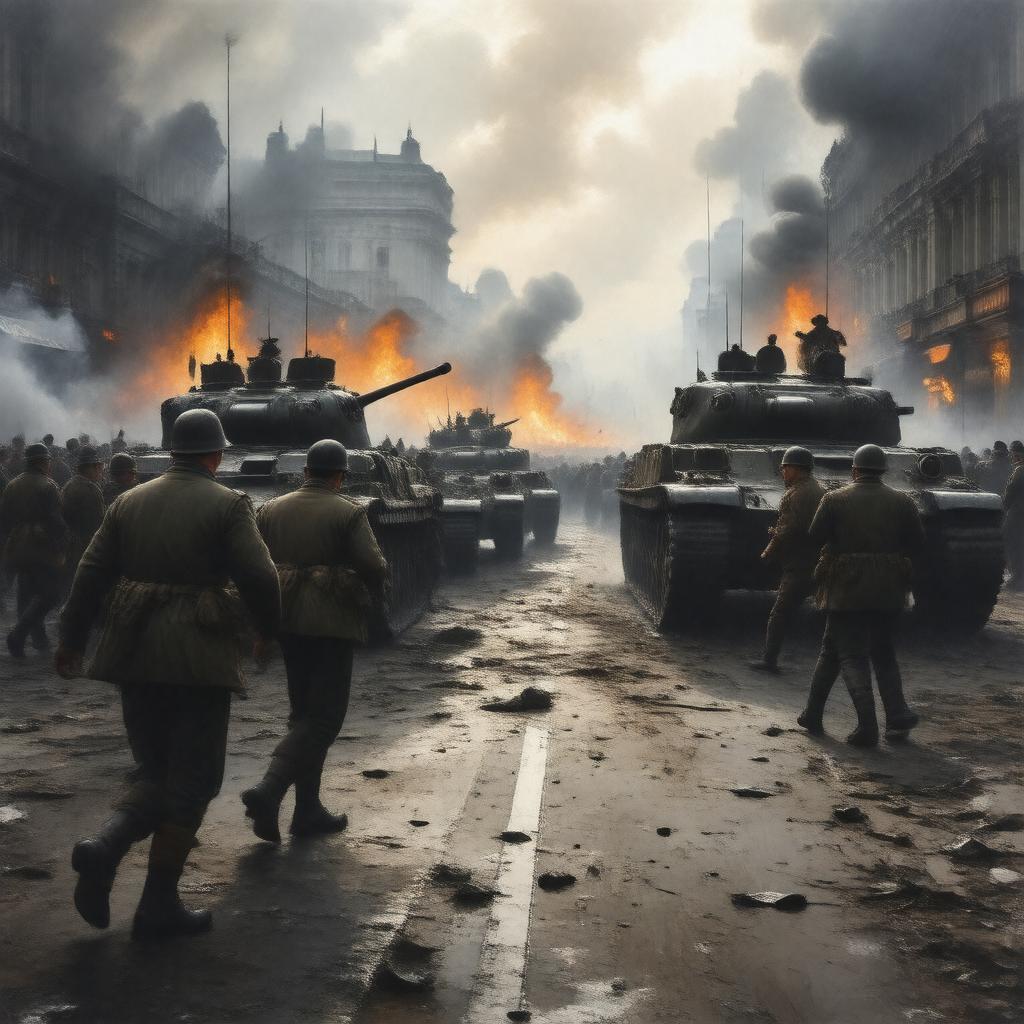 AI-created image of 1956 Hungarian Revolution