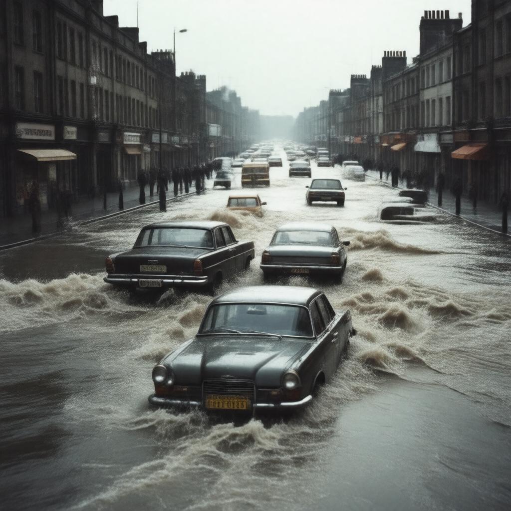 AI-created image of 1968 London flood