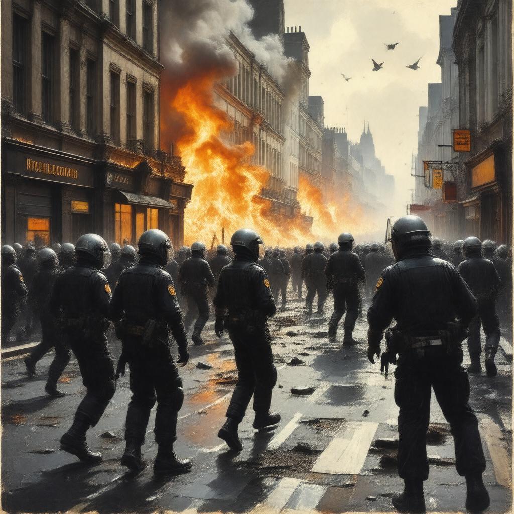 AI-created image of 1981 Brixton riot
