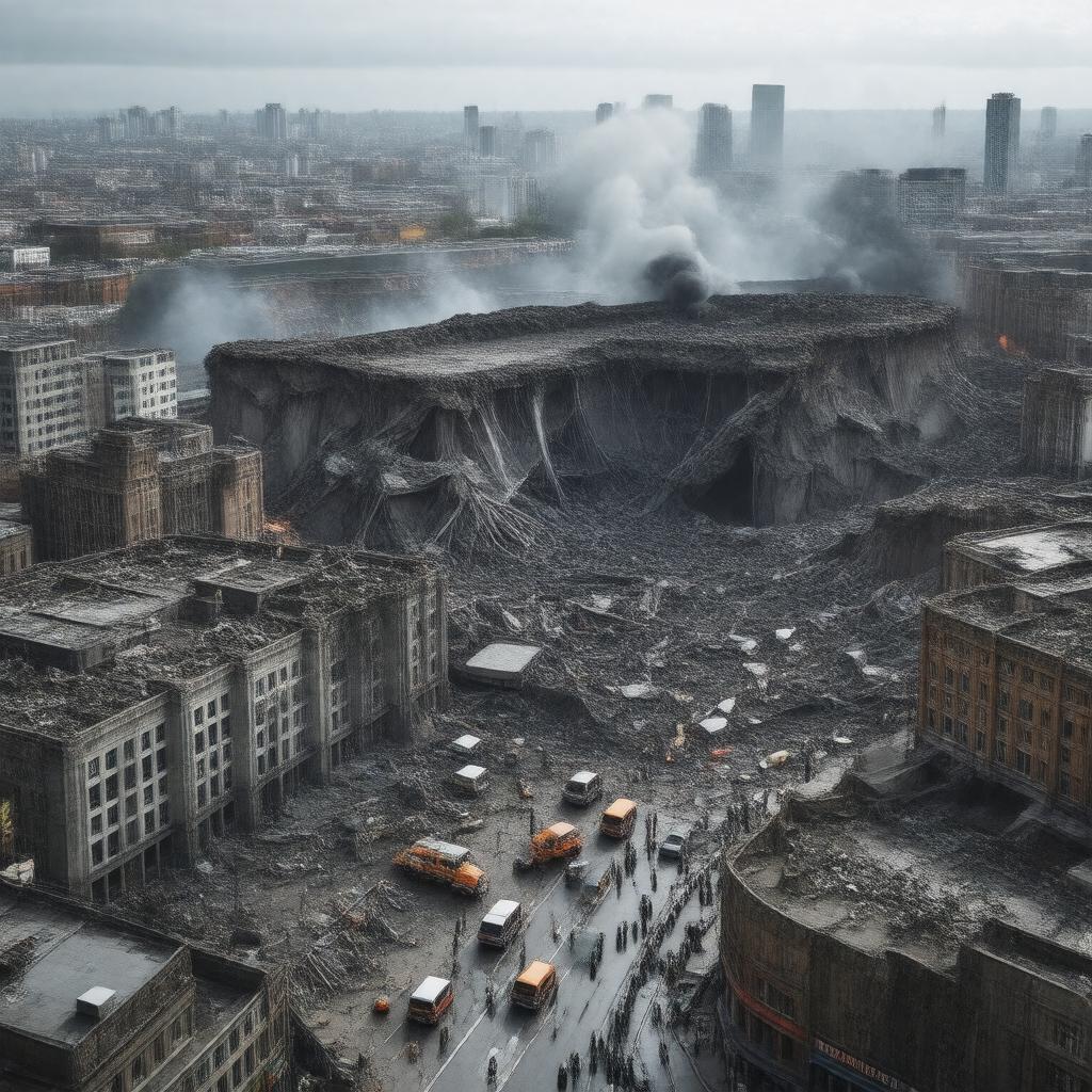 Click to view larger image AI-created image of 1996 Manchester bombing