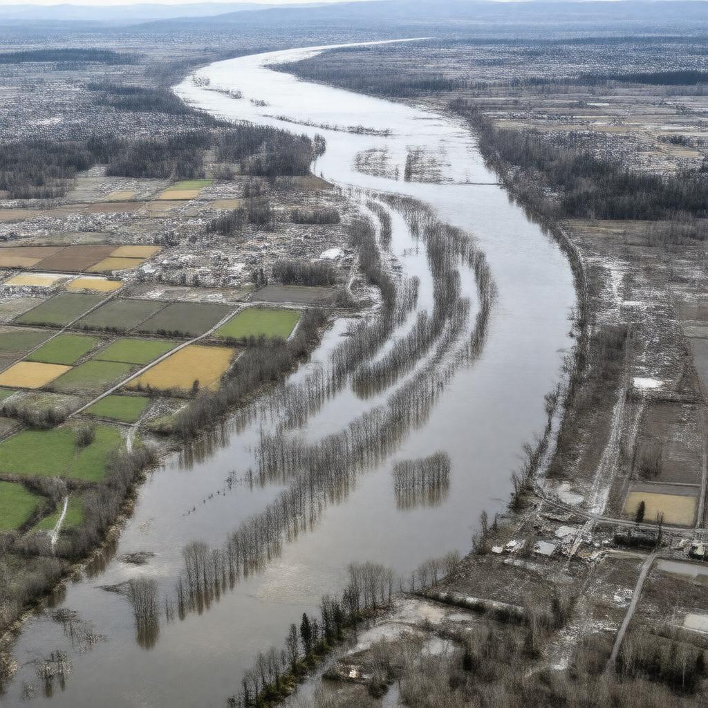 Click to view larger image AI-created image of 1996 Willamette Valley flood