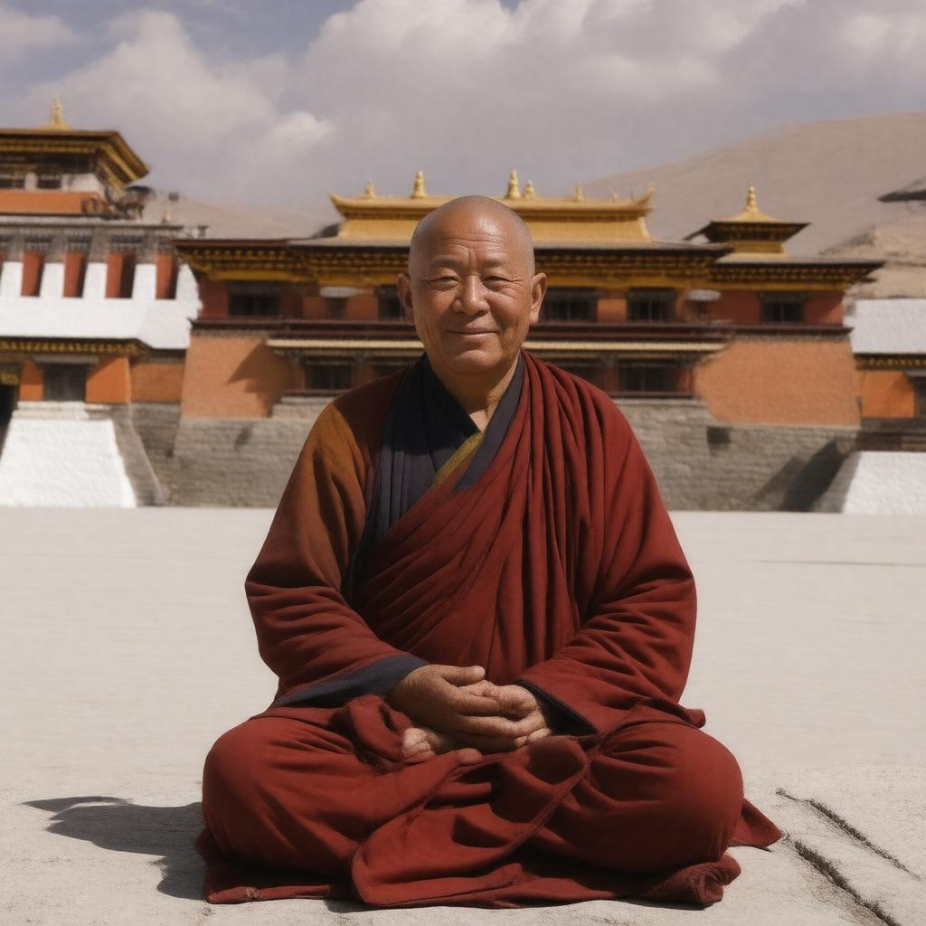 AI-created image of 1st Dalai Lama