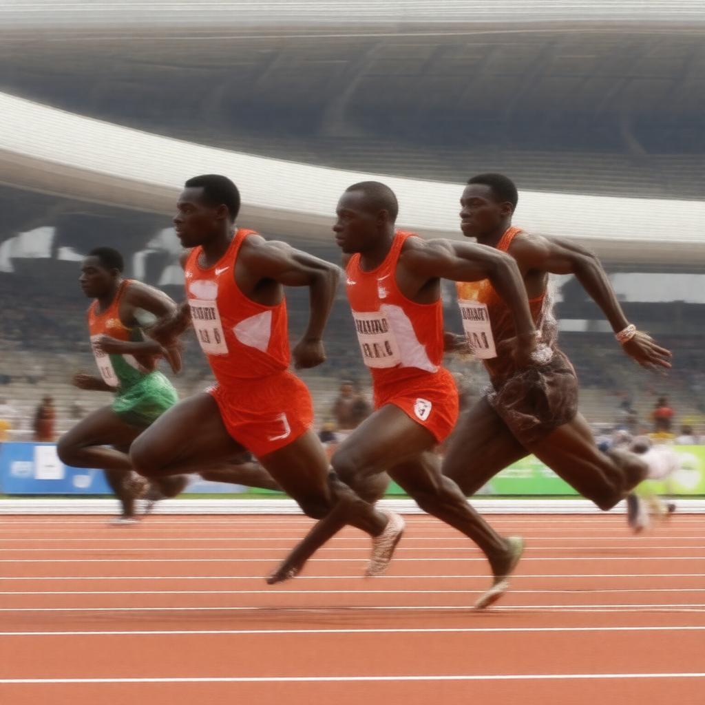 AI-created image of 2008 Beijing 4x100m relay