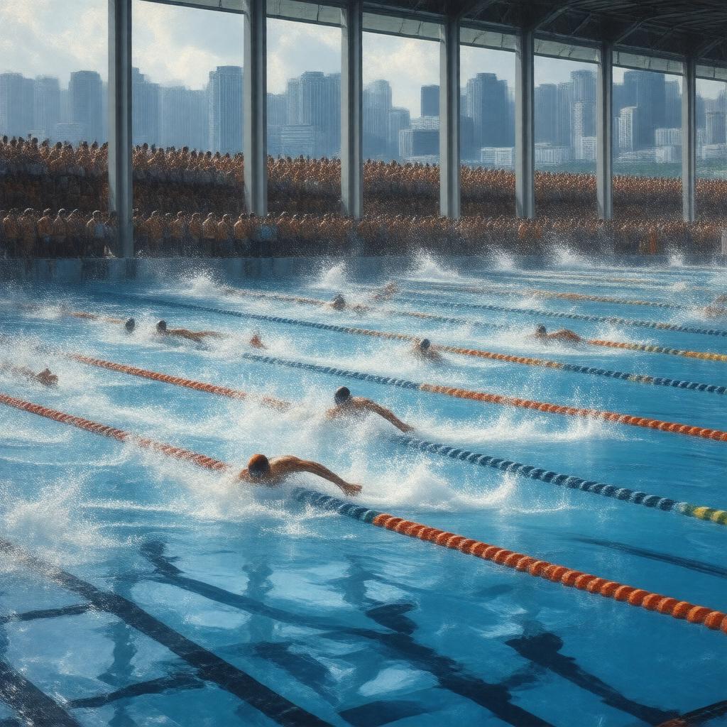 AI-created image of 2010 Guangzhou 400m freestyle